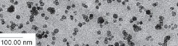 ПЭМ-изображение отвержденного синтетического аморфного нанодиоксида кремния, равномерно распределенного в матрице отвержденного связующего